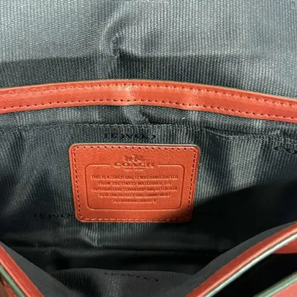 COACH Bleecker Penny Crossbody Bag Red Leather Turnlock NWT (Some Scuffing) - Picture 12 of 16